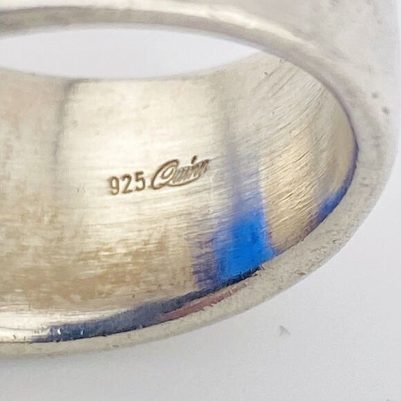 Massive Faceted Sapphire Blue CZ Sterling Ring Tension Set Stone by Quinn Sz 8.5 - Picture 10 of 12